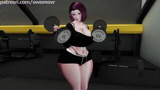 Hot Shemale hentai works out at the nudist gym and bangs u with her flawless Girlcock
