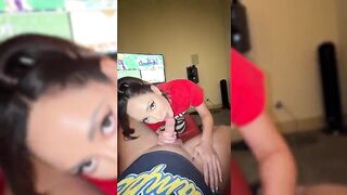 Brunette hair Latin College Cutie Watches The Game During the time that I Take Her Constricted Cunt - Chloe Amour