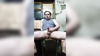 Homo cums and covers his entire banging face with new cum!