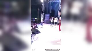 Girlfriend getting drilled on stage
