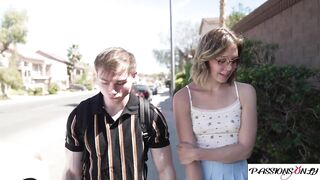 Summer break hookup between sexy nerd and rod