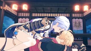 Ayato Rides Thoma Romantically - Genshin Impact Queer Anime