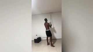 Twink alone at home hires golden painter.