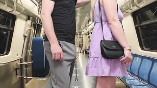 Watching how my wife is touched in public. That babe wank stranger's erection on crowded subway