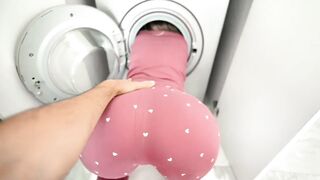 Large mistake on the stepmother's part that that babe got stuck inside the washing machine!