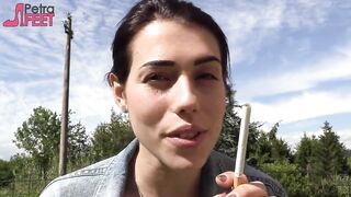 Petra loves to smoke her ciggaretes outdoor