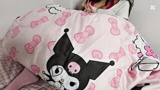 I catch my stepsister secretly masturbating beneath the covers