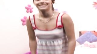 Piglet's Women Scene-three brunette hair Teen in Pigtails Banging After Class