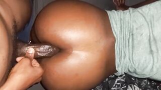 Black Small Teen Has Her first Anal Sex, Butt To Cunt.