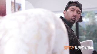 Yoga Chick Gets Stretched Out By 2 Ebony Ramrods in a Trio - Chloe Rose