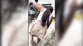 Hawt Latin chick gets drilled in public by her lover
