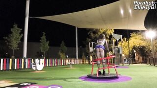 Femboy Exhibitionist Cheerleader plays in the park and ejaculates on a slip Horizontal eighteen-09-2025