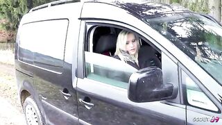 German Aged Julia Pink tempt Hitchhiker Male to Cheating Bang in Car rim whit Plug in Butt