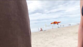 A mother i'd like to fuck jerk off a stranger on a public beach for a wager!
