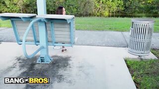 BANGBROS - Rei Sky Flashes Her Bazookas On The Bus And Gets Screwed Hard With Her Booty Trembling From Each Thrust