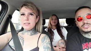 We picked up a teacher in front of the school! And took her to bang in the car.