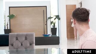 ADULT TIME - Wicked Small Dylan Moore Seduces Shocked StepCousin By Showing Him Her Soaked Snatch
