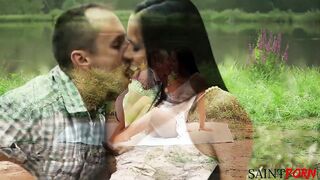 Boy and Female Bffs Discover Comfort in Every Other's Bodies by the River