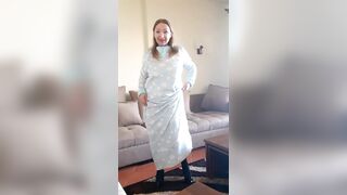 Hawt Breasty mother I'd like to fuck in Hot Underware, Ebony Nylons and High Heels Shoes