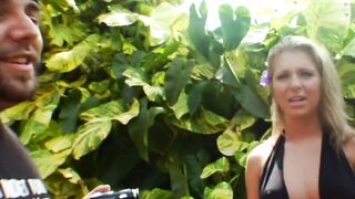Sexy Blond Neighbour Fingers Herself Outdoors Then Vibrator Bangs Indoors