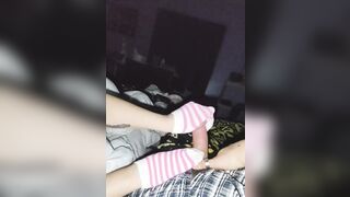 Hot Hawt Pink & White Striped Sockjob Socks Tugjob