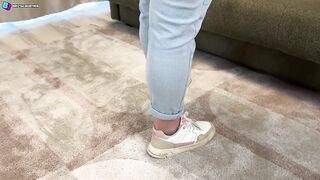 That babe Absolutely Loathes His Balls!! Kicking, Stomping with Filthy Soles on Testicles!