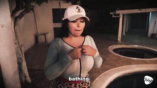 Spouse gives his breasty Latin chick a pool and that babe cheats on him by sucking the instructor's jock