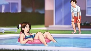 Summertime Saga - Hawt Hawt mother I'd like to fuck gets screwed in the pool in her bikini