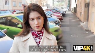 VIP4K. Slutty Whore Cums whilst Cheating on her Boyfriend with a Stranger right in front of him