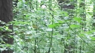 Golden-haired Chick Fingers Herself Unfathomable in Forest