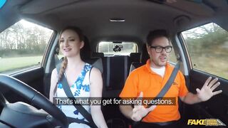 Fake Driving School - Sexy Redheads Messy Secret: Outdoor Blowjobs and Large Melons Worship