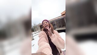 Blowjobs in the backyard! Large Cock Trans Hotty Vanniall Seduces Wood Hauler For Outdoor Fellatio & Hard Anal Pounding