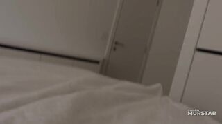 Oops... Step son inadvertently cum in step mamma after drilled her in shared couch at night in hotel room with Nika Legran