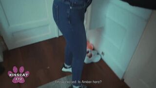 Step Mama Catches Step Daddy Cumming Inside Step Daughter Amber Kawaii and Bangs Hard in Shared Couch
