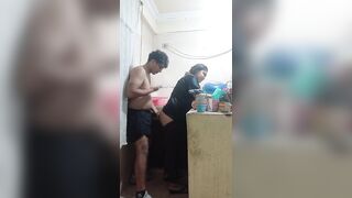 Employee screwed in the kitchen, my boss's wife nearly caught us in Mexico Town