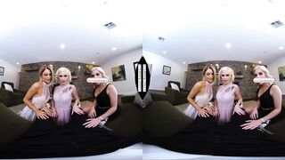 3 sizzling blondes, Allie Nicole, Emma Hix, & Kiara Cole, get their twats worked in advance of prom