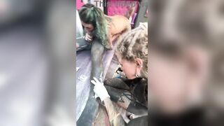 Wild Tattoo Shop Pont of time - Tattooing Whilst Giving a Head