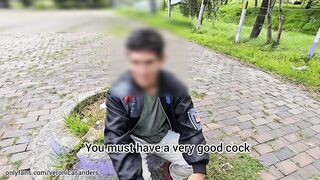 Going Outside to ask a man to let me give him a oral (English subtitles)