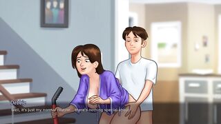 Summertime Saga - Breasty Abode mother I'd like to fuck gets bent over in the hallway and screwed by a biggest wang