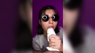 White Socks Footjob / Sockjob Cum on Toes - Ava Brooke