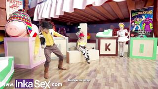 PARODY TOY STORY XXX - Concupiscent toys Woodick and Bos FuckYear end up banging Yesie whilst Andy is not home.