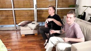 His GF Caught Us Sucking Her Boyfriend's Wang - Str8 to Homosexual Bareback Oral 3some