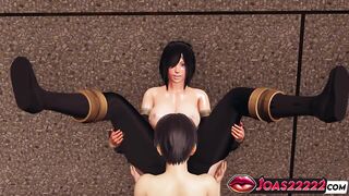 Raven Hentai CG Animation - Juicy Cunt Licking, Stairs Fingering, Sex tool Squirt in Uncensored Comics