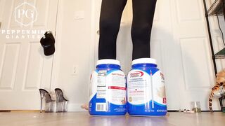 Size 16 Foot Domination: Protein Tubs Crushed Like Toys
