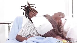 Blond nurse butt screwed by ebony patient