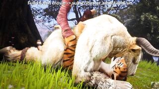 Minotaur romantic screws Tigress fur in The Meadow