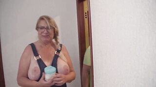 Breasty aged woman, Senora Fina, wishes sex and asks neighbour for assist during the time that exposed