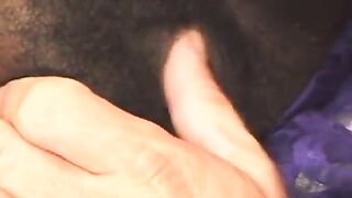 Preggo black gets her unshaved twat screwed by aged white chap