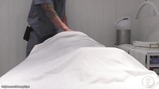 Real Massage Therapist Gets Sucked and Screwed by Fit Blond Client