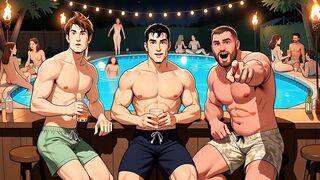 Cuck spouse lets wife get screwed by other males beside the pool